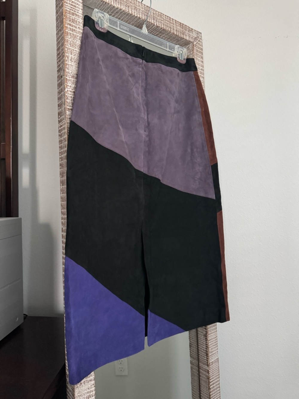 Sezane Magalia Skirt in Suede Patchwork Retro - Picture 4 of 8
